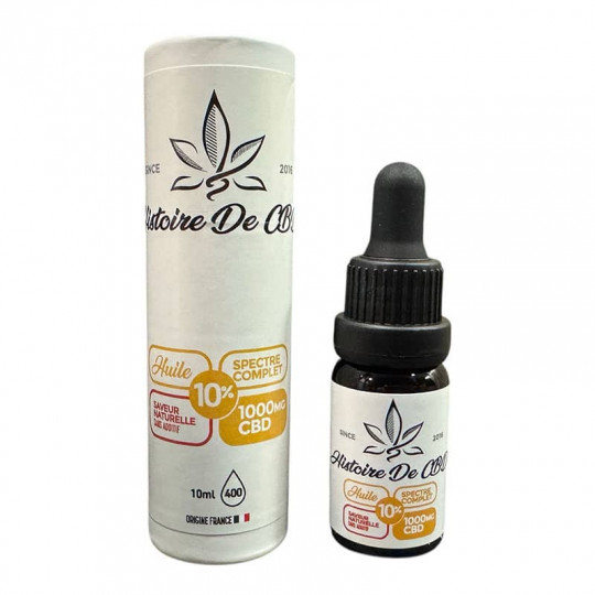 Huile CBD 10% Full Spectrum 1000mg flacon 10ml Histoire de CBD fabriquée en France